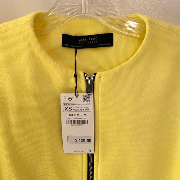 NWT❣️ ZARA Yellow Frilled Bell Sleeve Zip Coat 🔥 - Picture 6 of 6